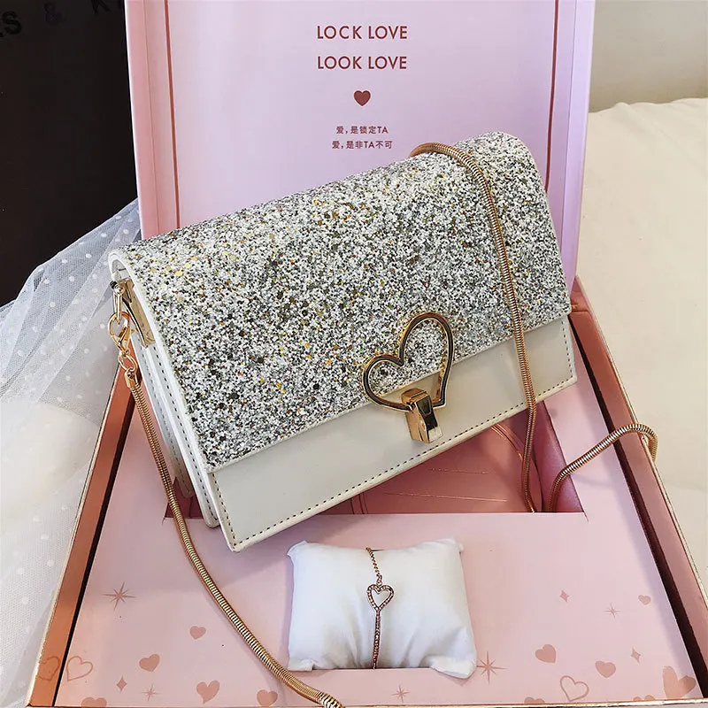 

Female Crossbody Bags For Women 2019 High Quality PU Leather Luxury Handbags Designer Ladies Chain Sequin Shoulder Messenger Bag