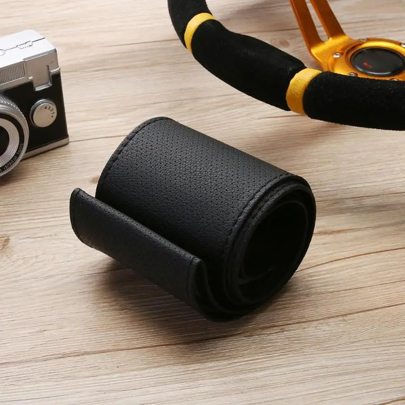 Автомобильный чехол рулевого колеса автомобиля DIY с иглами и нитью из