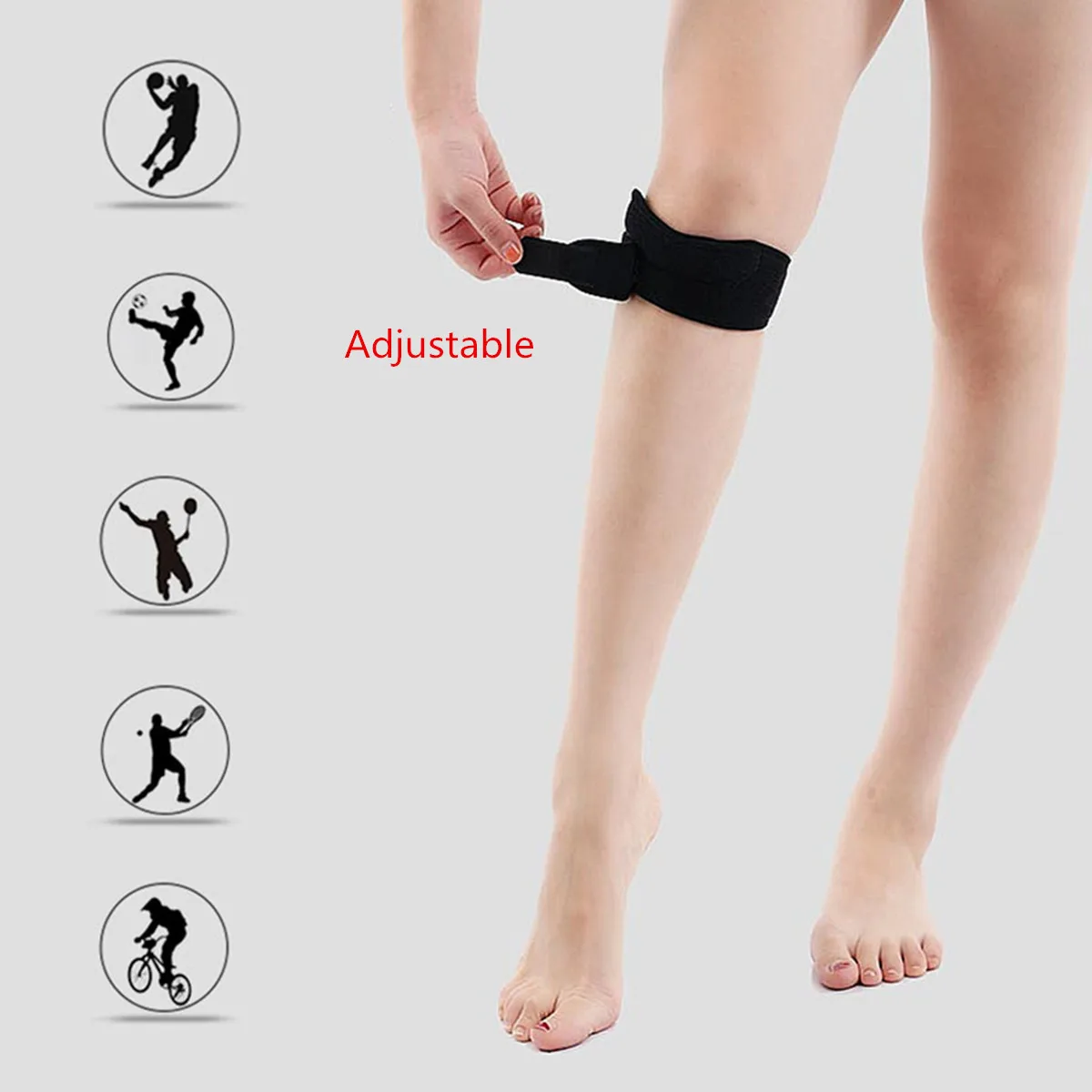2Pcs Elastic Patella Support Knee Strap Sports Patella Brace Bandage