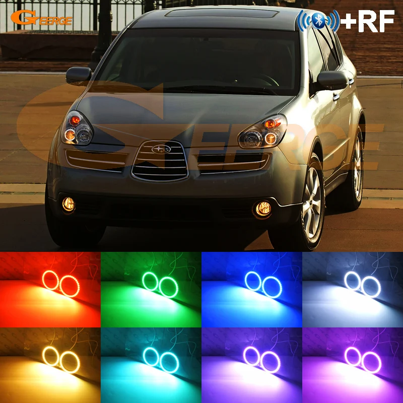 Для Subaru Tribeca B9 2006 2007 отличное RF контроллер Bluetooth мульти-Цвет ультра яркий RGB светодиодный Ангельские глазки гало кольца комплект