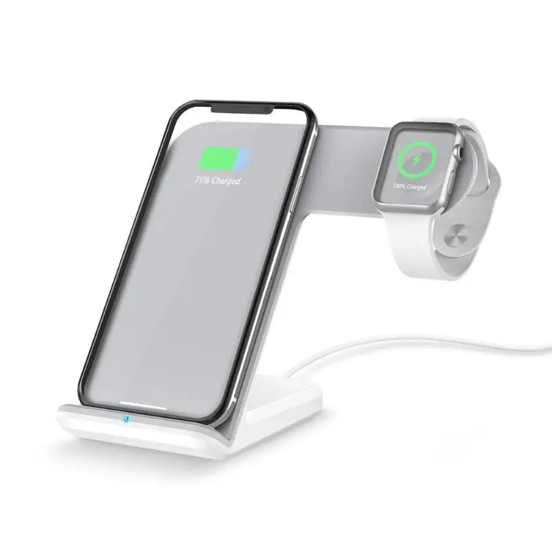 

2 in 1 Wireless Charger Charging Dock Holder Bracket for iPhone 8 X iWatch