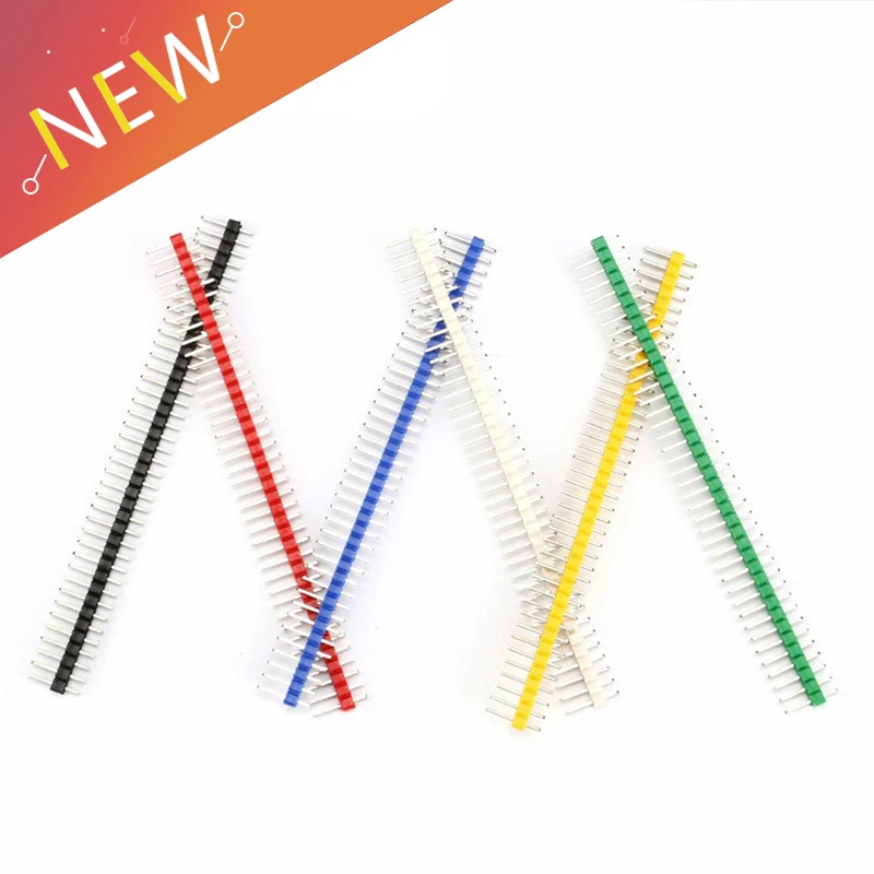 

6pcs/Set Pin Header Connector Male 2.54mm Pitch Pin Header Strip Single Row 40 pin Connector Kit for PCB board