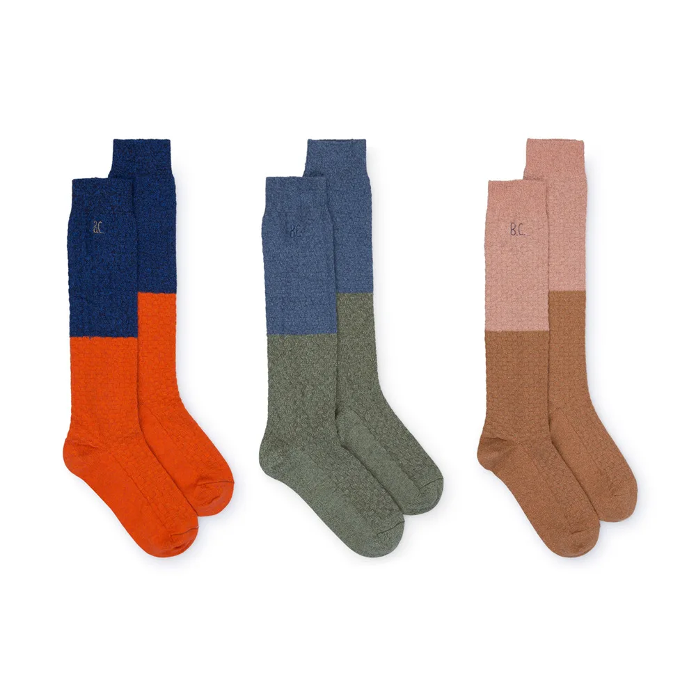 

2019 spring and summer color matching children's girls in the tube socks to keep warm ki Girls Socks