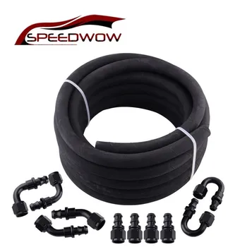 

SPEEDWOW AN8 Engine Unleaded Petrol Oil Line Fuel Pipe Rubber Oil Fuel Hose Line 5M&0/45/90/180Degree Hose End Fittings Adapter