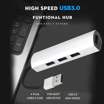 

High Speed 4 Ports USB3.0 HUB Multi-port Interface Extension Adapter Compatible for Computer Tablet Mobile Phone USB 3.0 USB Hub