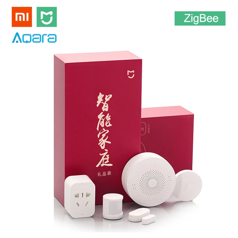

Xiaomi MIJIA Aqara 5 in 1 Smart Home Kit Bundle ZigBee Socket Gateway Hub Human Body Window Door Sensor Wireless Switch Mini