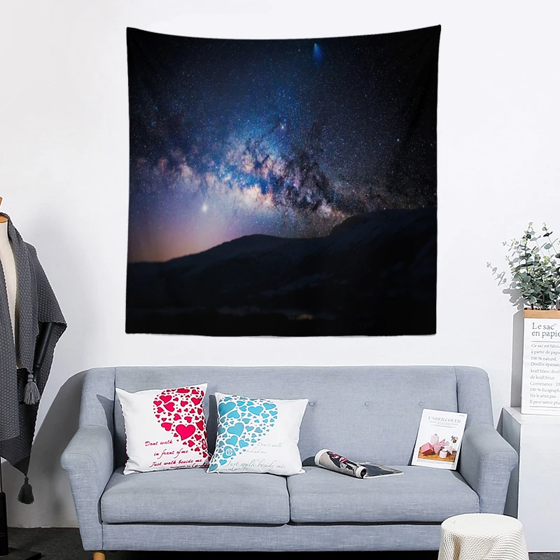 

Galaxy Hanging Wall Tapestry 150*100 CM Hippie Retro Home Livingroom Decor Yoga Beach Mat Polyester Plain Art Carpet Blanket