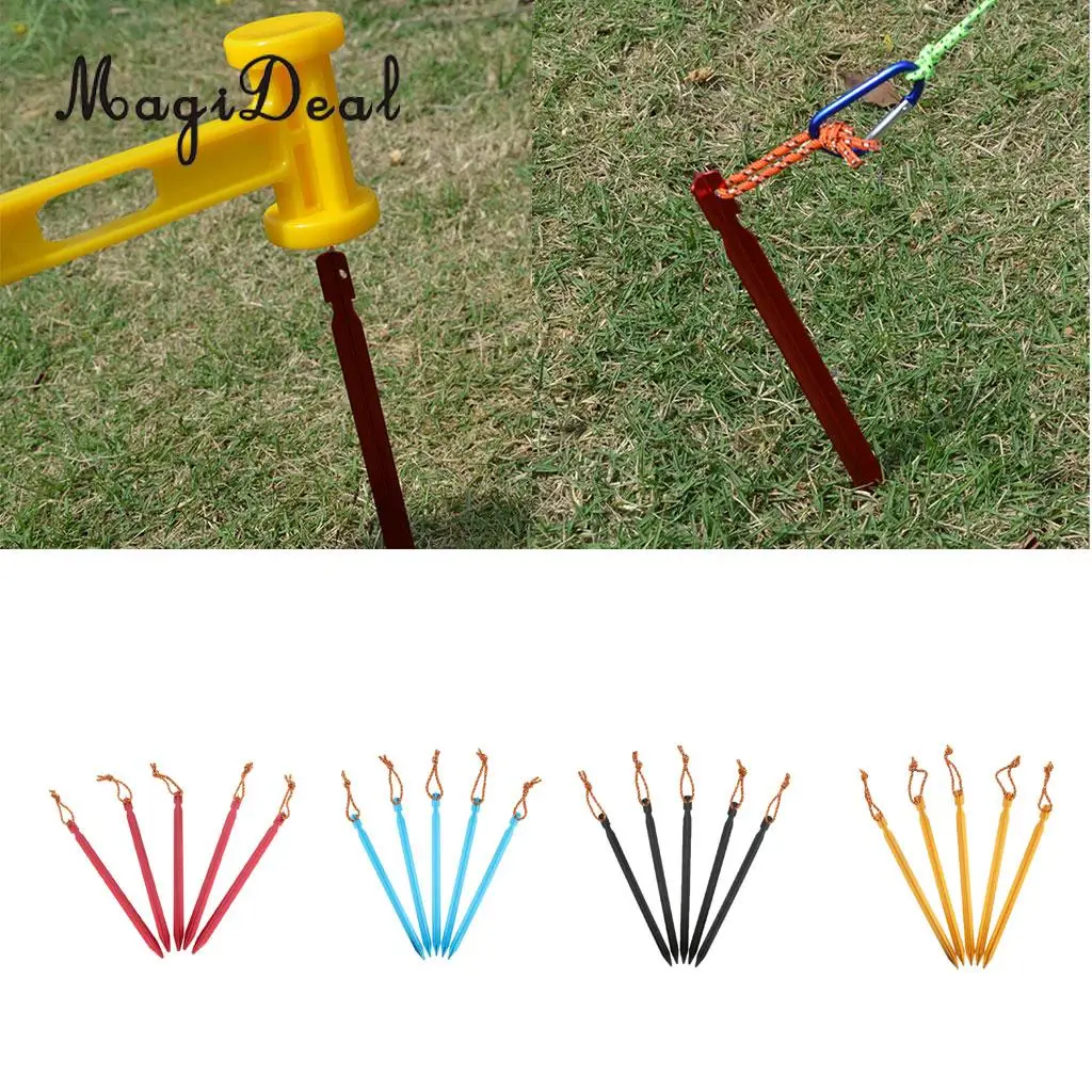 5Pcs Lightweight Aluminum Alloy Heavy Duty Tent Pegs Stakes Nails