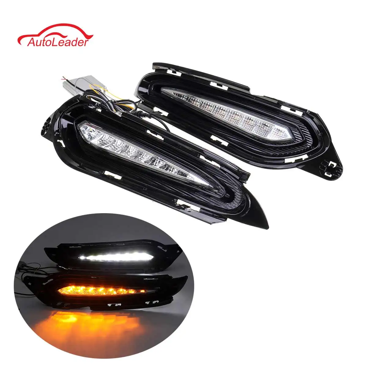 

Turn Signal Function Car DRL Waterproof 12V LED Daytime Running Light Lamp For Honda for HRV 2015 2016 2017 2018 White Yellow