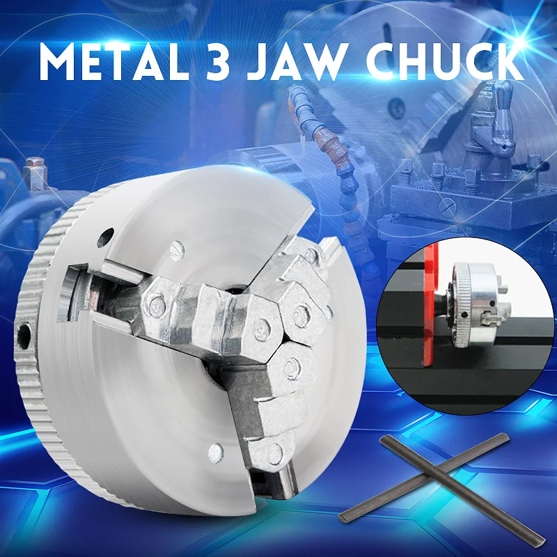 

3 Jaw Self Centering Lathe Chuck M12*1 45mm Metal Scroll Chucks For Drilling Milling Machine Parts Diy Lathe Tool Accessories