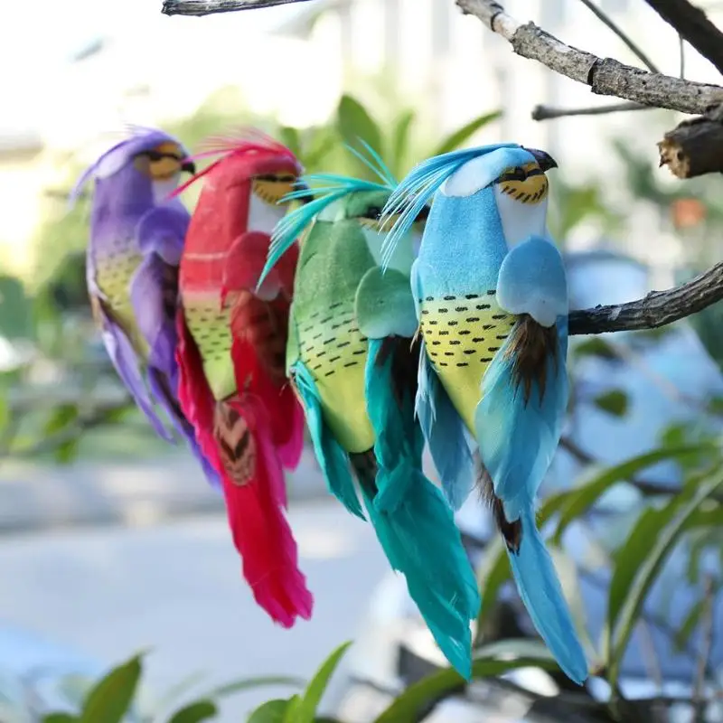 

12pcs/Set Artificial Foam Feather Simulation Parrot Bird DIY Party Crafts Ornament Props Home Garden Decor Clip