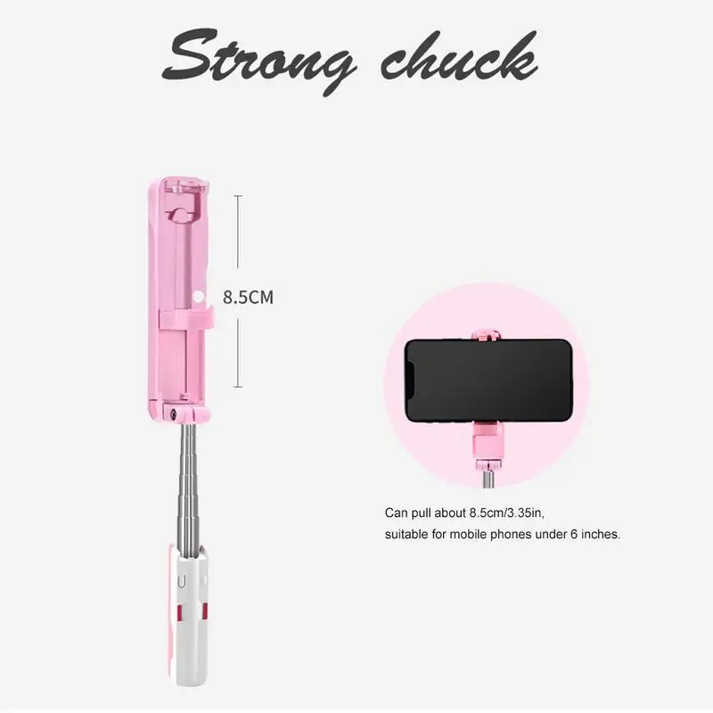 New Portable Selfie Stick Cute With Adjustable Height Photo Live Tracing For Apple For Android Mobile Phone Mini Selfie Stick