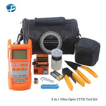 

Fiber 8 in 1 tool kit,70dBm~+10dBm 1MW Power Meter&Visual Fault Locator/Cleaver SKL-60S/Stripper CFS-2&FO-IS/Fixed length rail