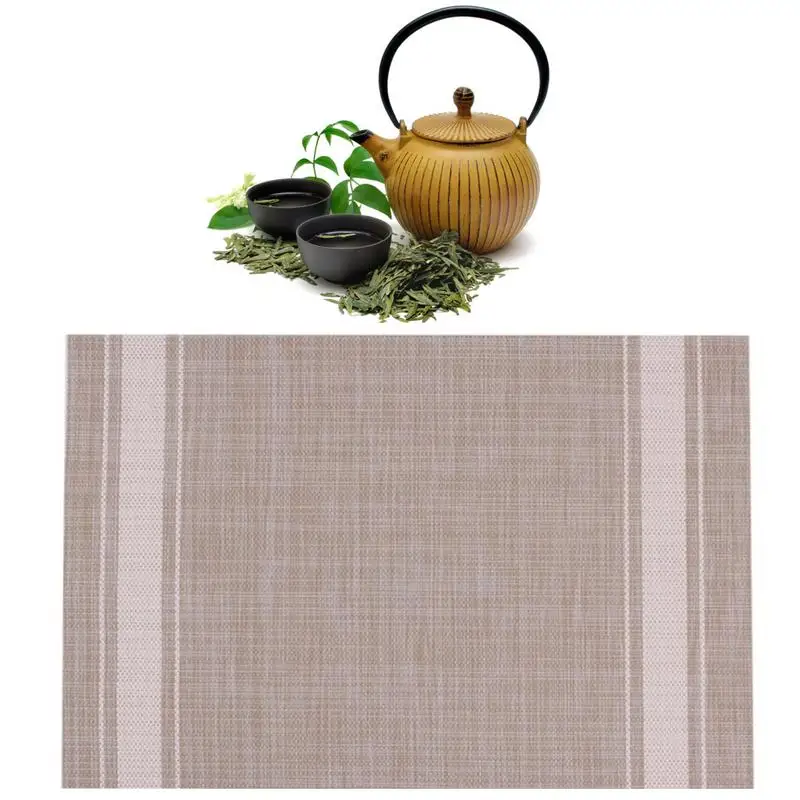 

Japanese Style Placemat Imitation Cotton And Linen Environmentally Friendly PVC Table Mat Hotel AntiSlip Tableware Mat