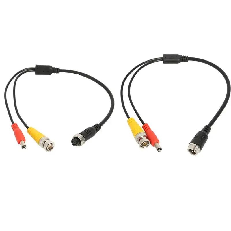 4Pin 2 в 1 авиационная голова к BNC + DC Мужской Видео разъем кабель адаптера AV Передача автомобиля аудио и