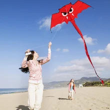 Милый летучая мышь воздушный змей для детей и взрослых Спорт на открытом воздухе пляжная игра одна линия Летающий воздушный змей с 30 м Летающая линия