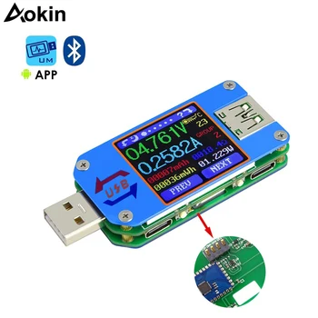 

UM25/UM25C USB Tester Bluetooth USB 2.0 Meter Type-C Current Meter USB Power Meter USB Cable Tester Color LCD Multimeter
