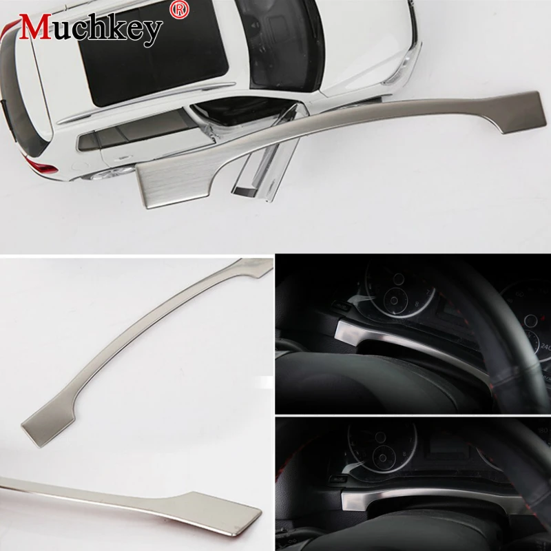 

For Volkswagen VW Tiguan 2010 2011 2012 2013 2014 2015 Instrument Panel Dashboard Trim Stainless Steel Car Cover Sticker 1pc