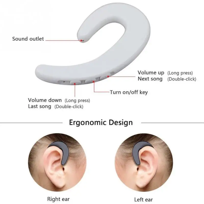 

Bluetooth Comfortable CVC6.0 Noise Reduction Technology Ear Bone Conduction Headphones Headset Earphone Wireless