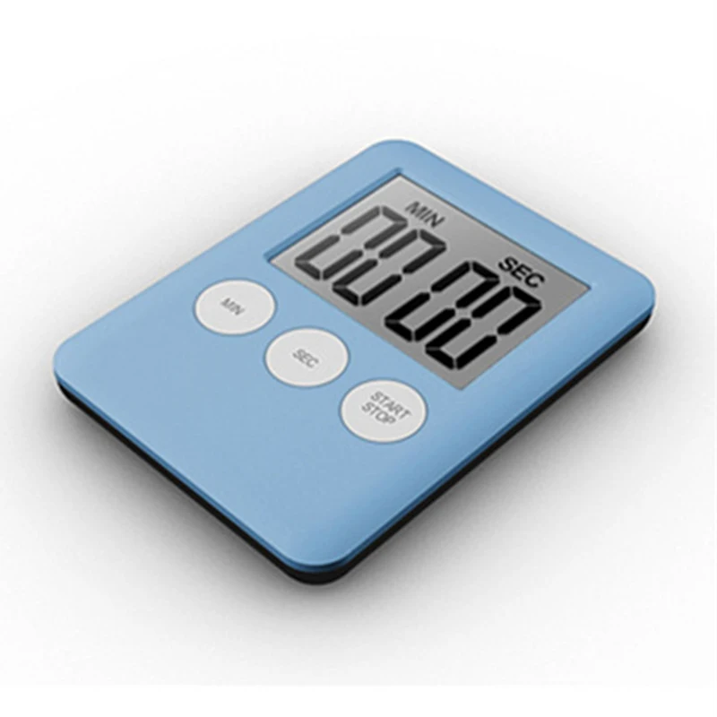 

Mini Kitchen Bathroom Thin LCD Digital Timer Clock Reminder With Magnet Home Timer Blue/Black/Silver