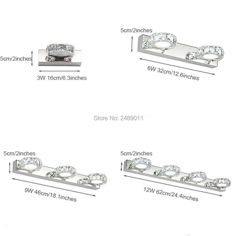 Современный хрустальный Крытый тщеславие свет светодиодный настенный светильник лампа зеркало для спальни свет шкаф настенное бра для коридора освещение 85-265 в