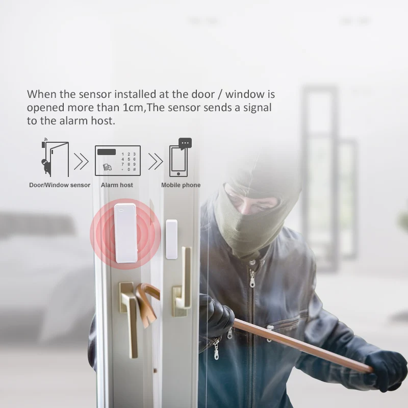 1/3/5/10pcs 433MHz Two-way Magnetic Sensor Wireless Door Window Open Close Detector Contact Alarm System For GSM Home Security