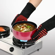 1 пара предохранительная перчатка 500 Цельсия высокая термостойкость жаропрочный барбекю, гриль кулинарные рукавицы рукавица и прихват для микроволновой печи