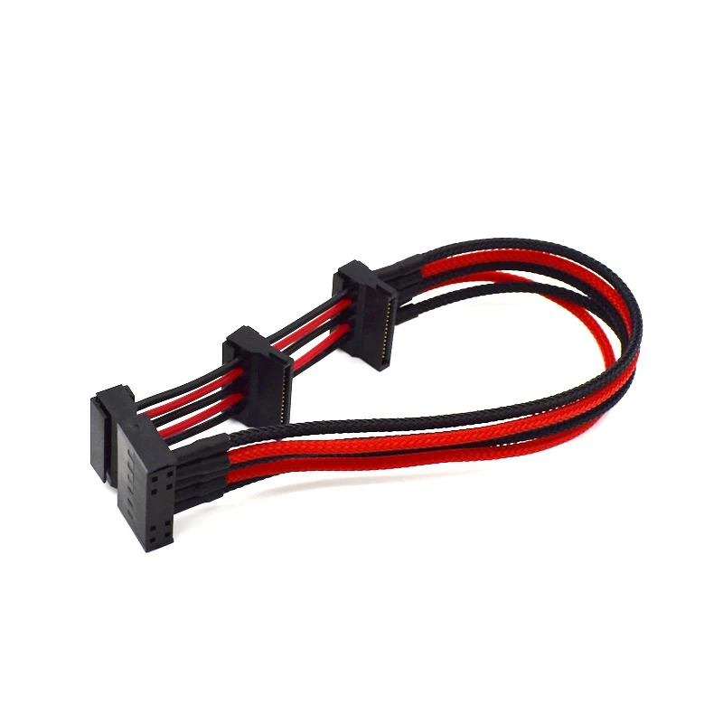 Ult лучший SATA 15Pin Мужской до 3 женский 1 в удлинитель питания нейлоновый рукав шнур