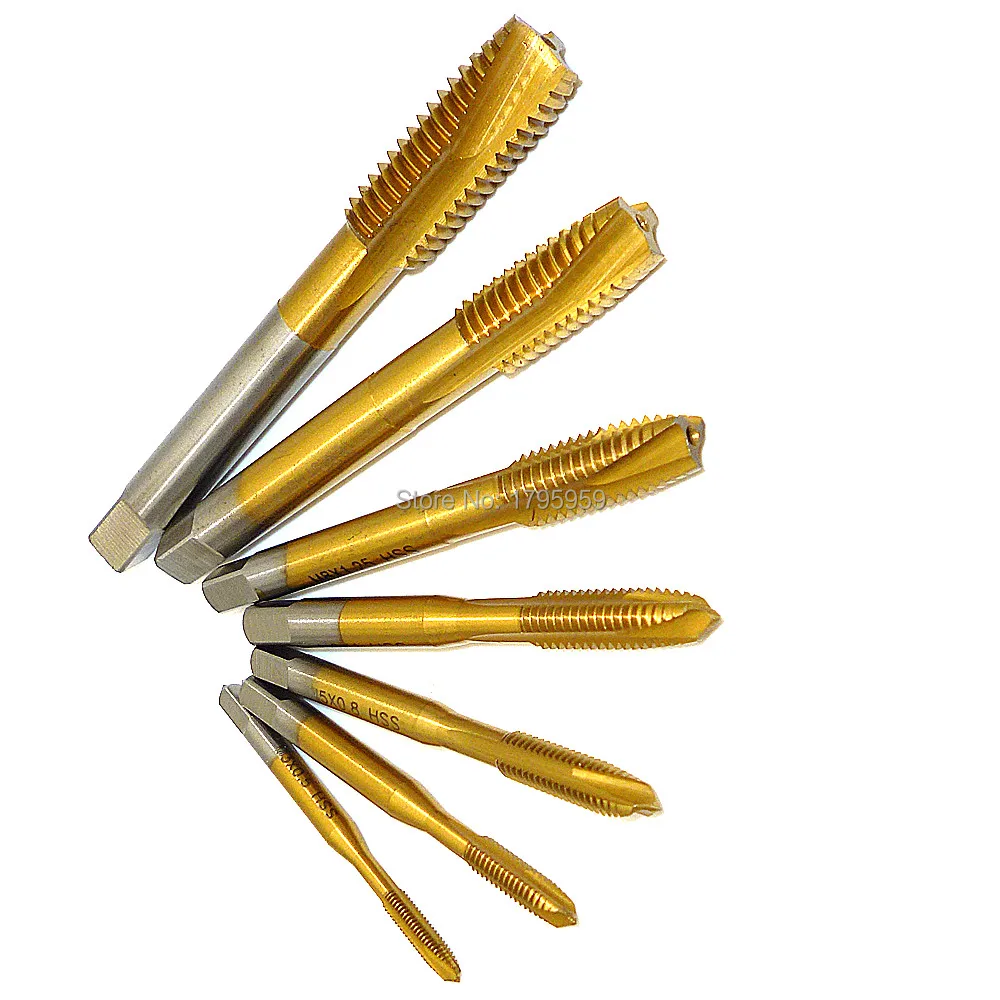 7pc M3 to M12 Machine Screw Tap Set Straight Flute Thread Metric Screw