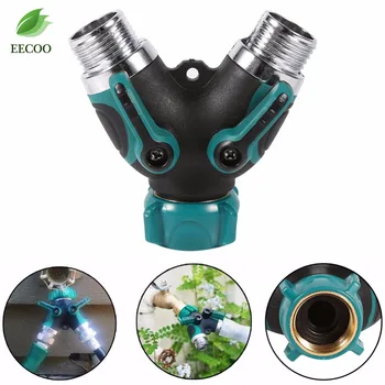 

25 METAL BODY Garden Water Hose Splitter Connector Valve Faucet to Hose Connector 2 way Hose to Hose Adapter AA