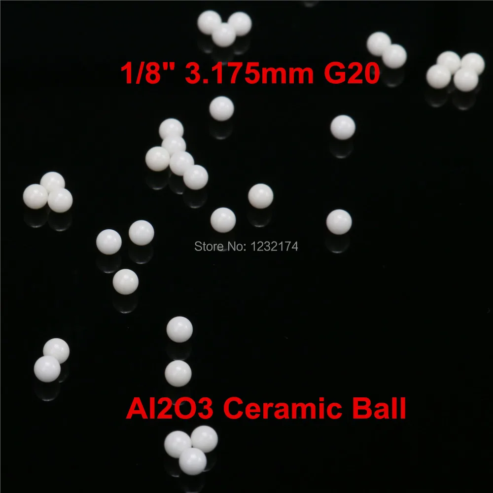 

1/8" 3.175mm Alumina Oxide Ceramic Ball Al2O3 G20 100PCS for Pump,Valve,Flow-Meter,bearing 3.175mm ceramic ball Al2O3 balls