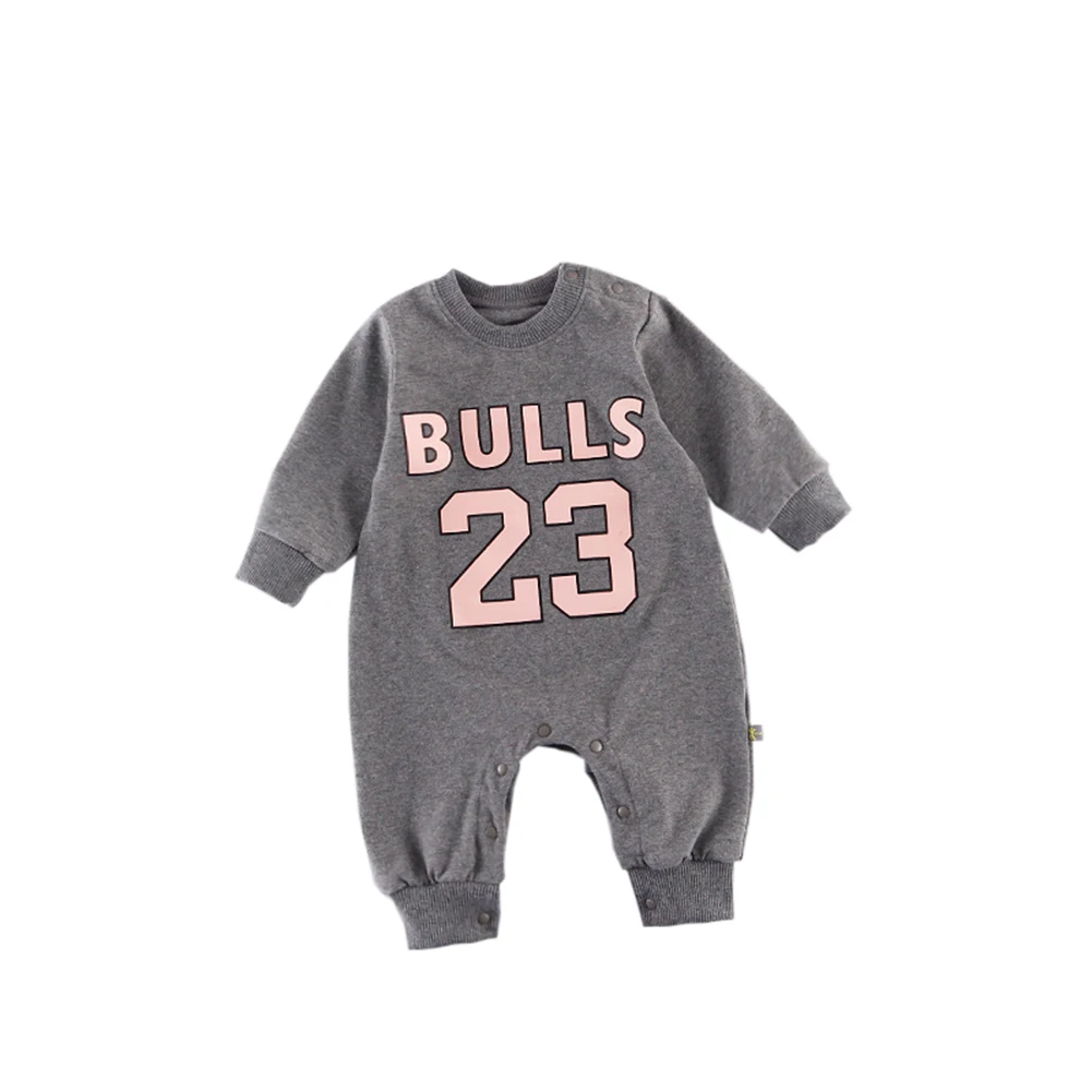 

Fairy Baby Boy Girls Clothes Unisex Baby Cotton Thin Fleece Romper Long Sleeve Bulls Basketball Jumpsuit Outfits