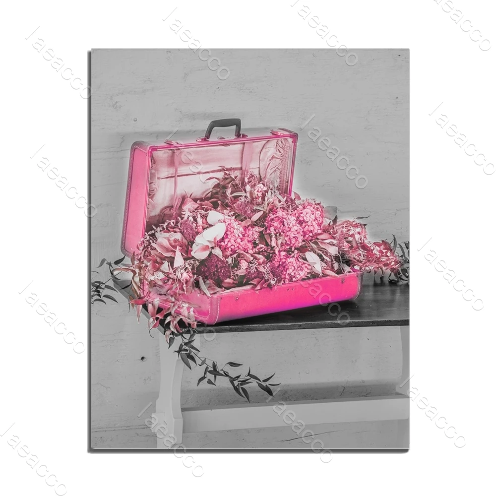 

Scandinavian Pink Flower Box Art Canvas Postersand Prints Nordic Decorative Picture Home Bedroom Decoration No Frame