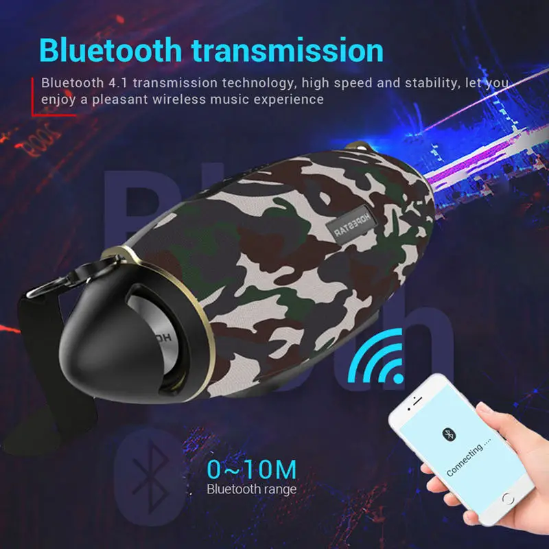 Hopestar H20 الرجبي 30 W سمّاعات بلوتوث العمود Pc اللاسلكية المحمولة البسيطة للماء ميجا باس ستيريو في الهواء الطلق مضخم الصوت Tf Usb