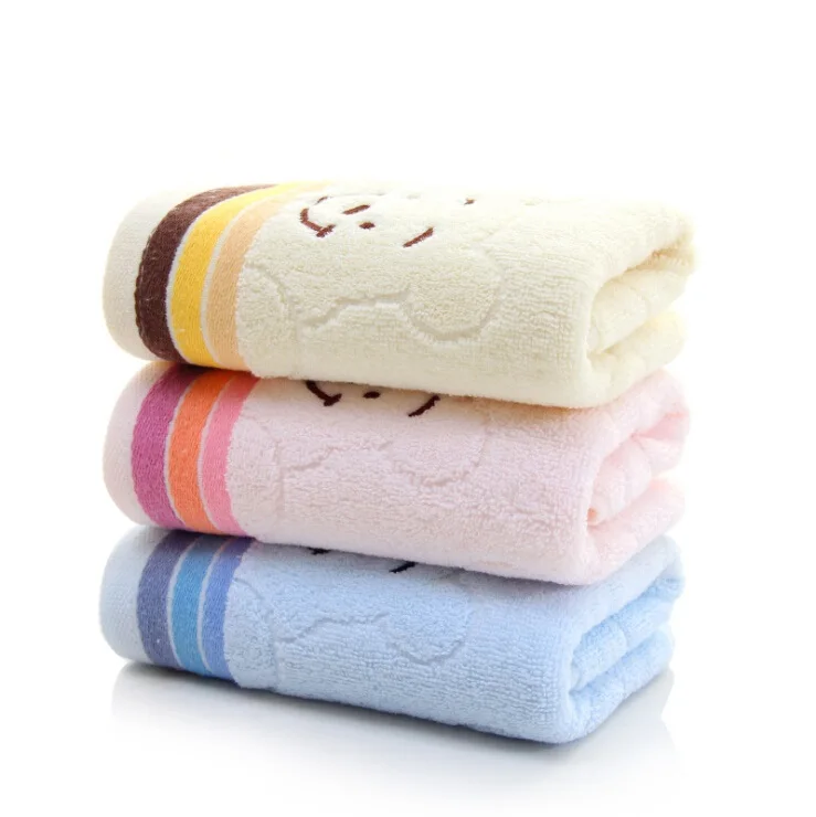 1Pc Cute Cotton Soft Child Bear Print Towel Household Face Towel Couple