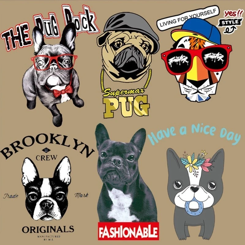 フレンチブルドッグパッチ服a レベル洗えるオイル水彩犬アップリケ鉄衣料品の高品質 パッチ Aliexpress