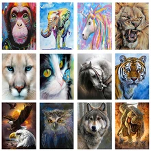 DIY 5D алмазная живопись полная квадратная Бриллиантовая мозаика с животным крестиком Дрель Стразы Набор для рисования украшение подарок
