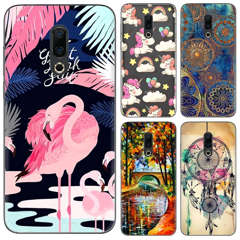 Soft Phone Case Silicone Cover For MEIZU 16 TPU Fashion Colorful Pattern Painted Transparent |