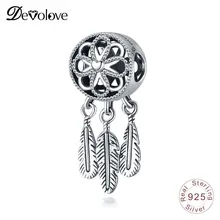 Devolove Ловец снов Висячие Подвески из бисера подходят к оригинальным браслетам Fine100% 925 пробы серебро ювелирное изделие в подарок с подвесками для женщин