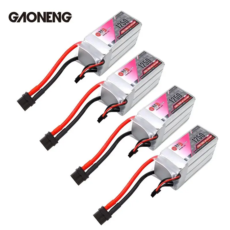 

4PCS Gaoneng GNB 14.8V 1500mAh 120C/240C 4S Lipo Battery Rechargeable XT60U-F Plug Connector for FPV Racing Drone RC Quadcopter
