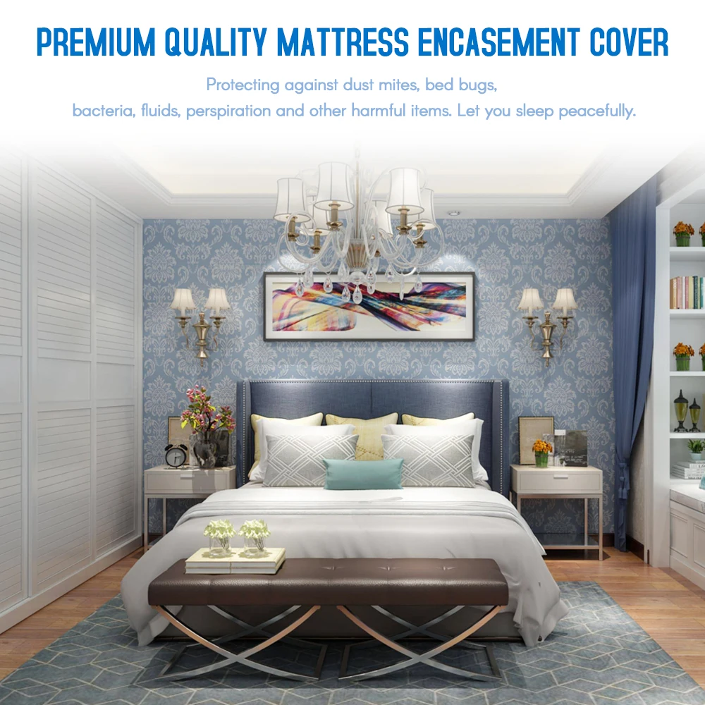 

Mattress Encasement Cover Mattress Topper Waterproof Mattress Protector Hypoallergenic Breathable F K Q T