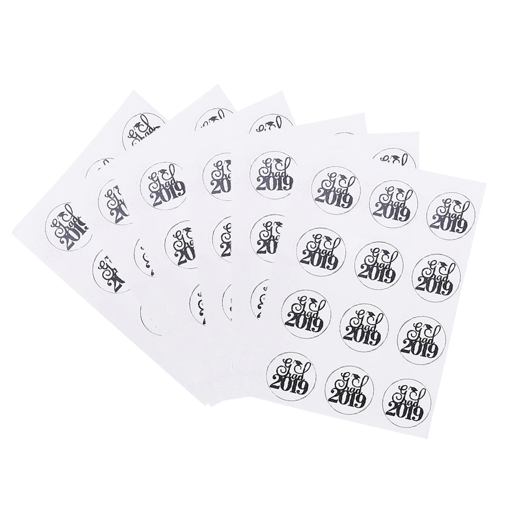 

6 Sheets Round Labels Decorative Mini Grad 2019 Self Adhesive Gift Decals Sealing Stickers Bags Labels for Ceremony Party