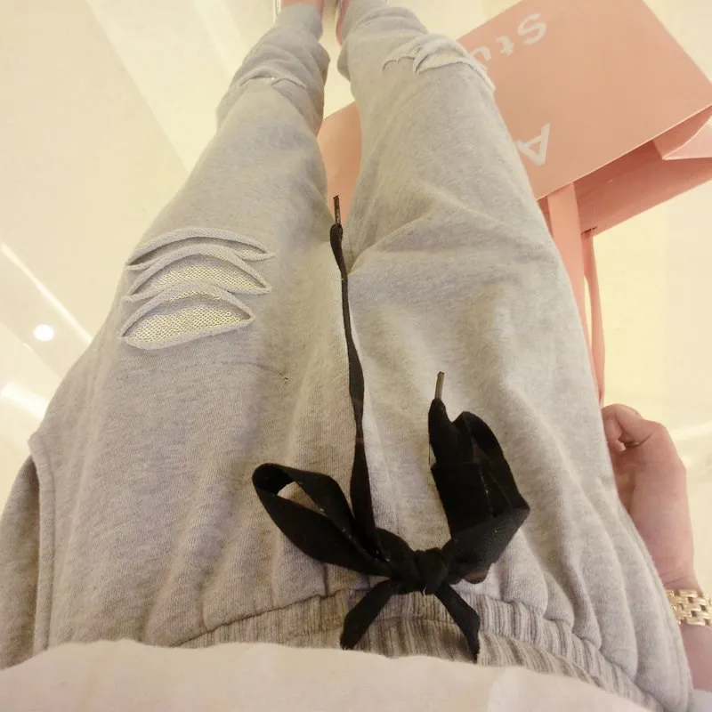 New Plus Size Women Long Harem Pants Casual Sequined Pants Streetwear High Waist Sporting