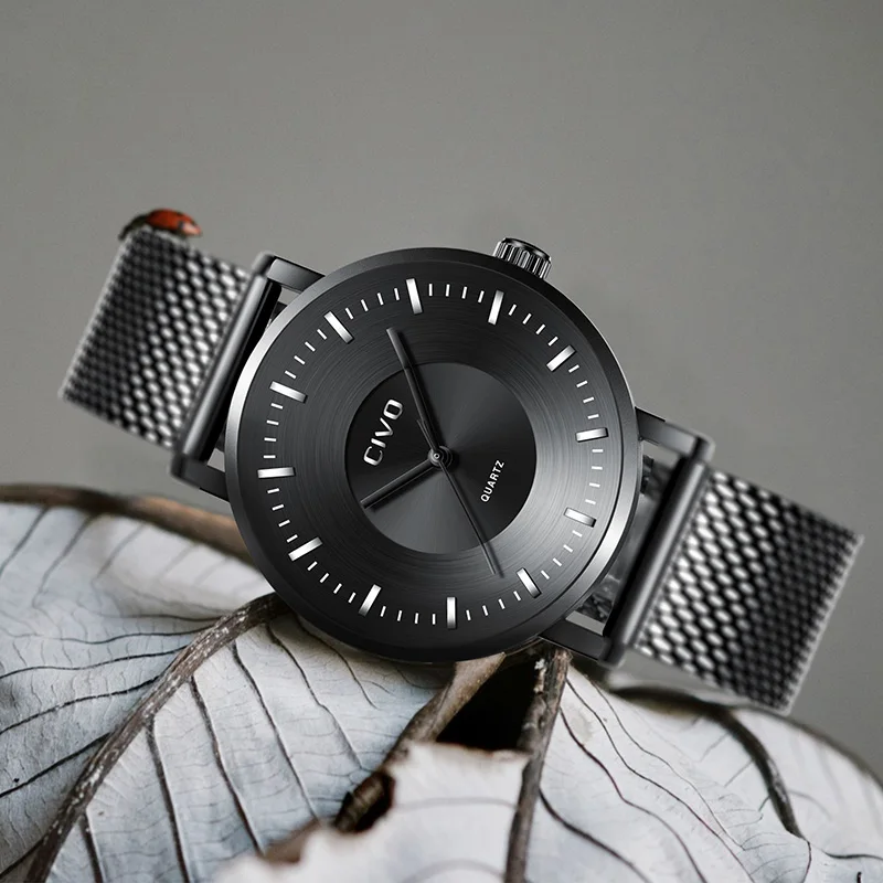 

CIVO Mens Watches Waterproof Mesh Wrist Watch Men Fashion Casual Analogue Quartz Men Clock Montre Homme Reloj de hombre
