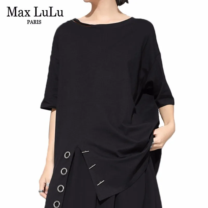Max LuLu 2019 модные брендовые корейские женские топы в стиле панк сексуальные летние