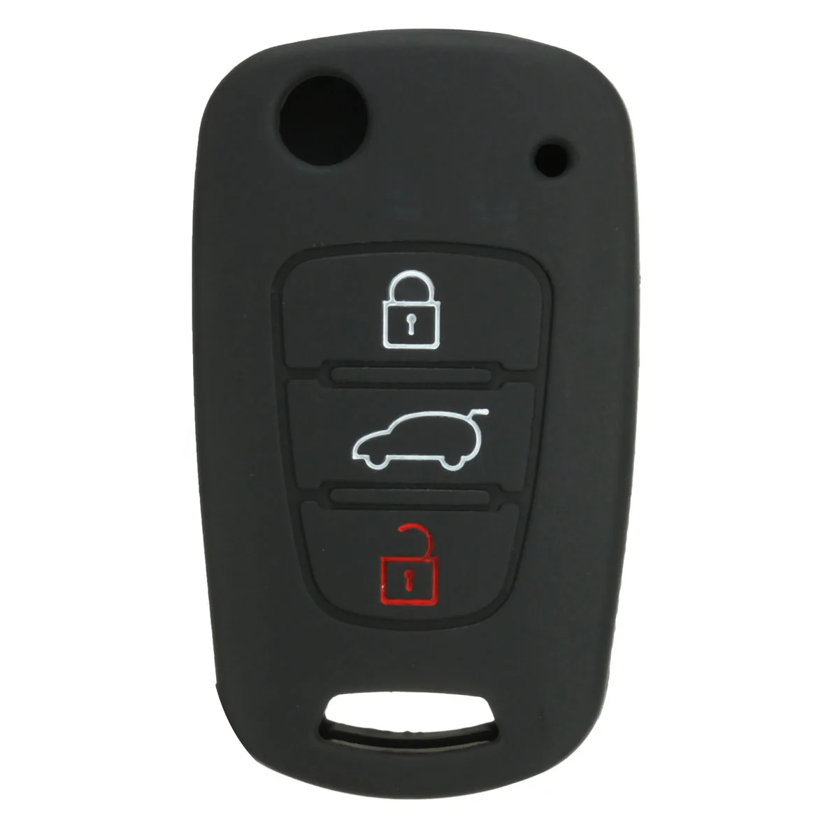 

JX-LCLYL Silicone 3B Remote Flip Key Fob Case Cover For Kia Sportage Soul Optima Black