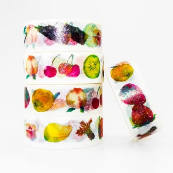 

Colorful Fresh Fruit Pattern Washi masking tape sticky color decorative tape set DIY decoration office stationery scrapbook 1PCS