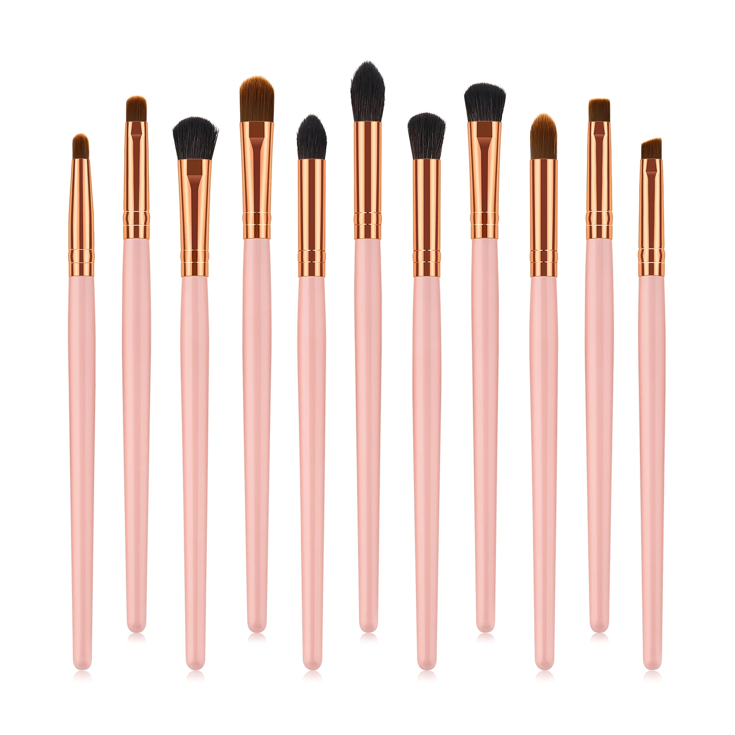 

BBL Pink 11pcs Eye Set Tapered Blending Shader Eyeshadow Precision Concealer Crease Pencil Smudge Smoky Eyes Makeup Brushes Set