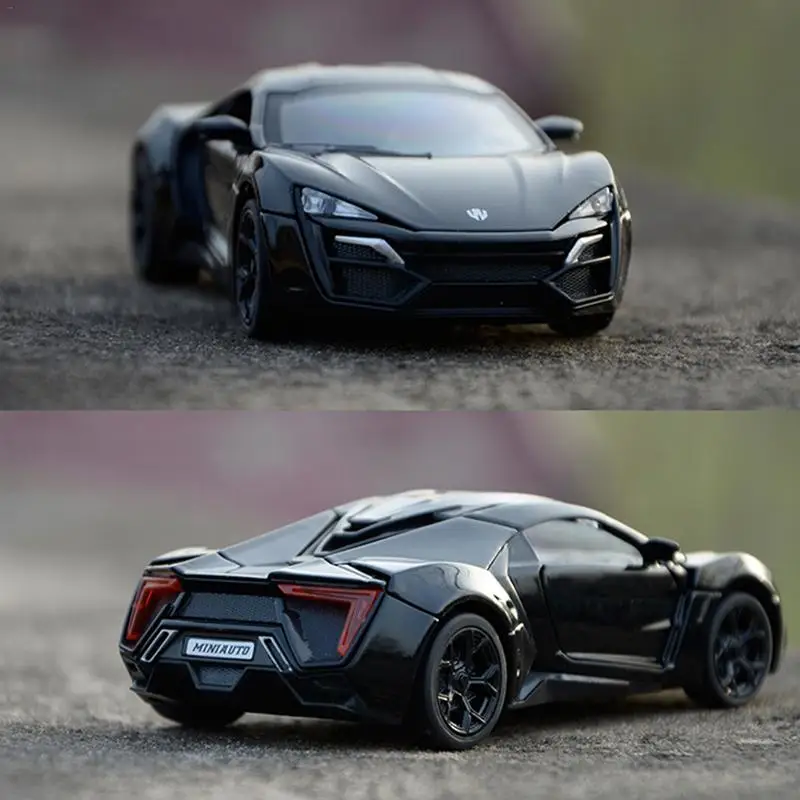 1:32 Lykan Hypersport сплав литье под давлением модель автомобилей звук и бордовый