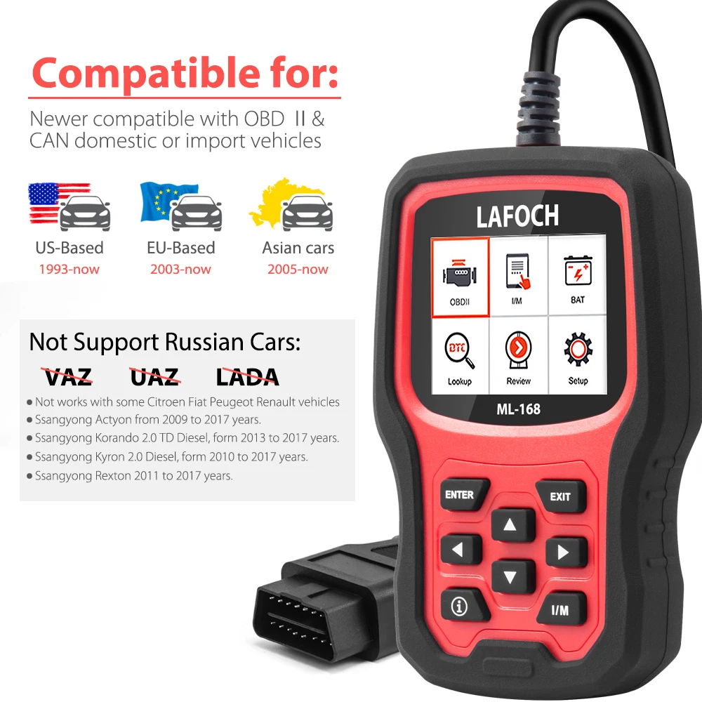 

OBDII Code Reader ML-168 Auto Repair Check Engine Scan Diagnostic Tool Auto Accessories